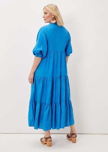 Phase Eight Gracie Tiered Dress Blue Australia | MO2460837